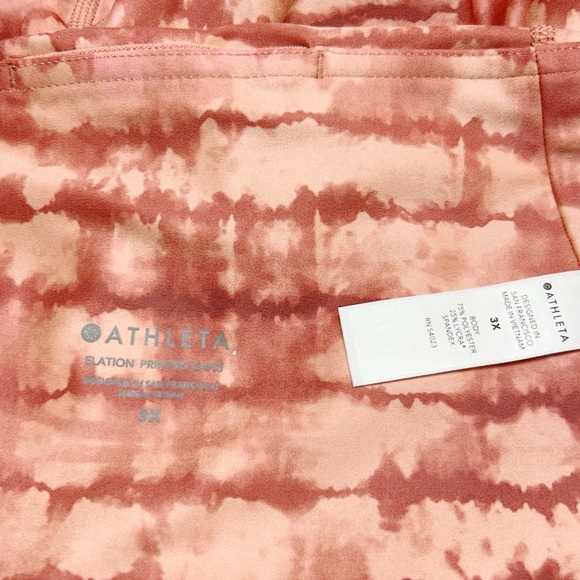 Athleta Elation Printed Capri Tight, Tahiti Island Coral Size 3X NWT - Picture 3 of 9